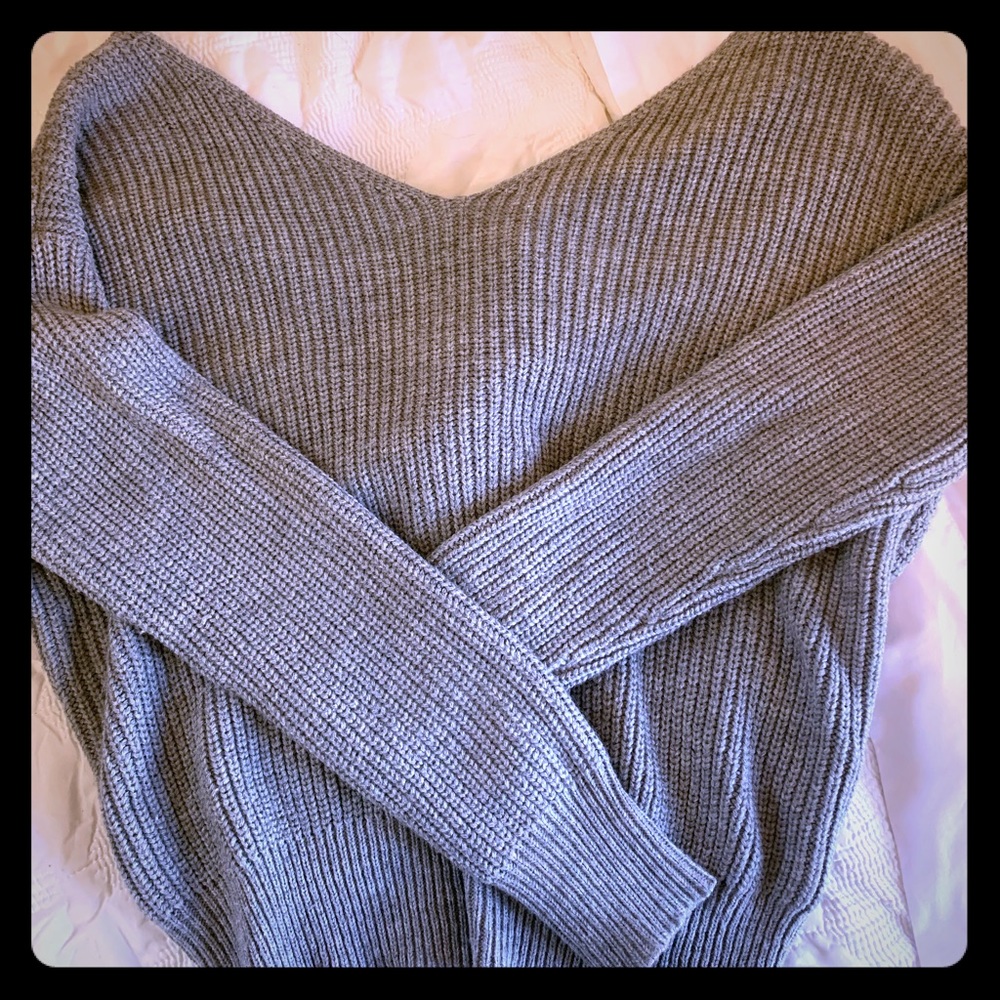 Gray Cable Knit Sweater